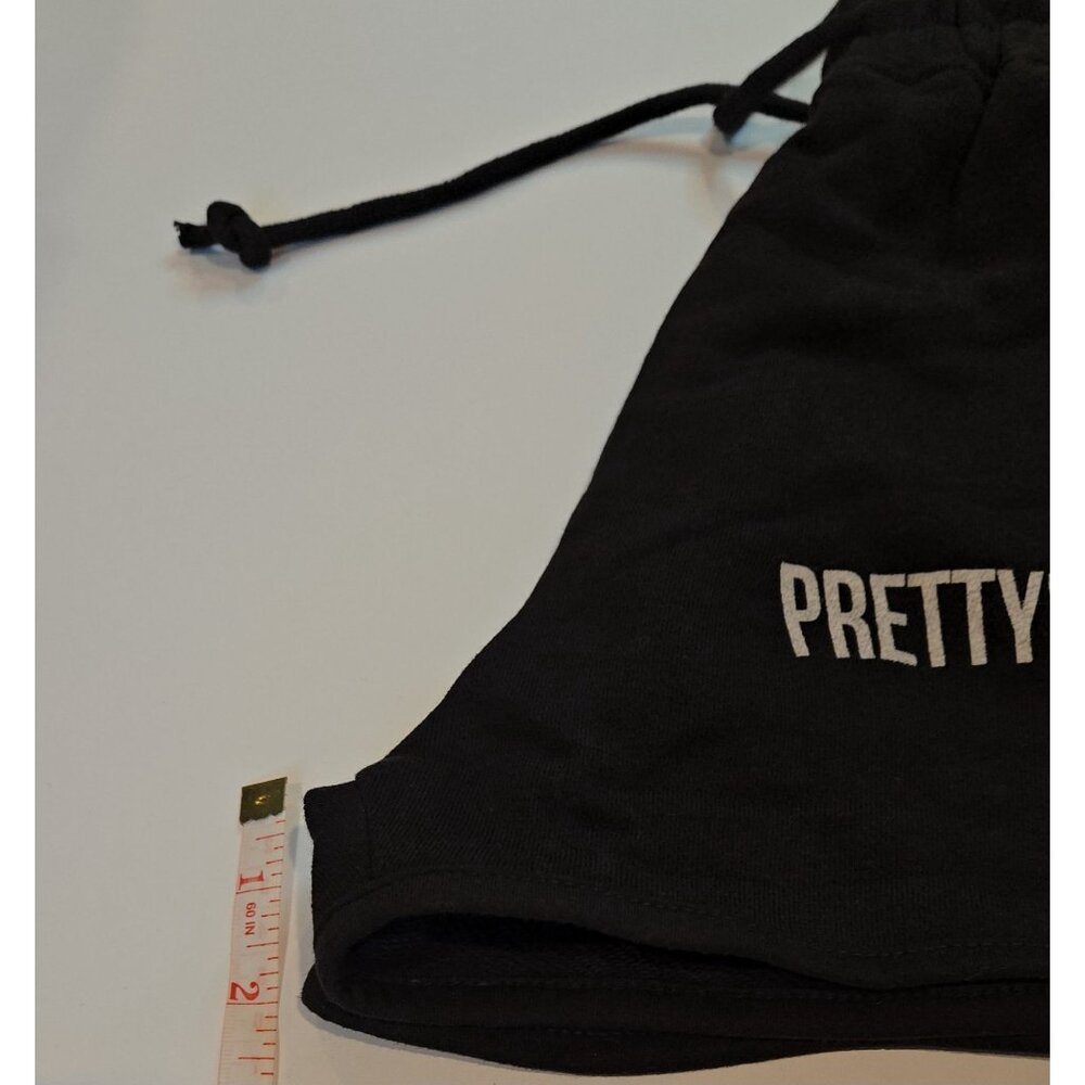 PrettyLittleThing Black High Waist Runner Shorts XS Cotton Blend Comfy - Picture 6 of 8